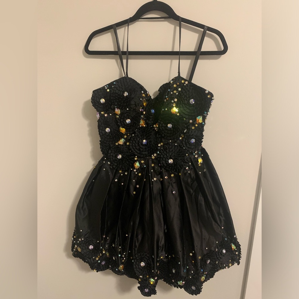Elegant Black  Dress with Embellishments